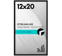 Americanflat, Cornice portafoto con plexiglass lucido, 30,5 x 50,8 cm, collezione Streamline, con bordo sottile, per esposizione a parete, con accessori per appenderla, nero