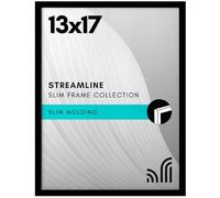 Americanflat, Cornice portafoto con plexiglass lucido, 33 x 43,2 cm, collezione Streamline, con bordo sottile, per esposizione a parete, con accessori per appenderla, nero