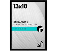 Americanflat, Cornice portafoto con plexiglass lucido, 33 x 45,7 cm, collezione Streamline, con bordo sottile, per esposizione a parete, con accessori per appenderla, nero
