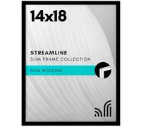 Americanflat, Cornice portafoto con plexiglass lucido, 35,6 x 45,7 cm, collezione Streamline, con bordo sottile, per esposizione a parete, con accessori per appenderla, nero