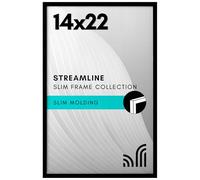 Americanflat, Cornice portafoto con plexiglass lucido, 35,6 x 55,9 cm, collezione Streamline, con bordo sottile, per esposizione a parete, con accessori per appenderla, nero