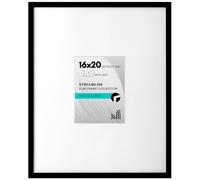 Americanflat Cornice portafoto da 16 x 20 cm, colore nero, utilizzabile come cornice per foto da 15 x 20 cm con passepartout o cornice da 40 x 50 cm senza passepartout, cornice portafoto con bordo