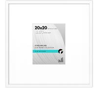 Americanflat Cornice portafoto da 20 x 20 cm con plexiglass lucido, utilizzabile come cornice da 20 x 20 cm con passepartout o 50 x 50 cm senza passepartout, collezione Streamline, cornice sottile,