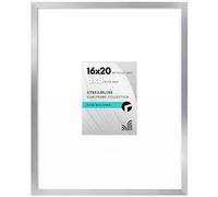 Americanflat Cornice portafoto in argento, 16 x 20 cm, utilizzabile come cornice per foto da 15 x 20 cm con passepartout o cornice da 40 x 50 cm senza passepartout, cornice portafoto con bordo sottile