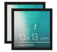 Americanflat - Cornice portafoto in formato orizzontale e verticale, 5 x 5 cm, confezione da 2 pezzi