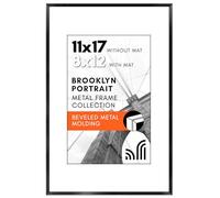 Americanflat Cornici in alluminio 11x17 in nero - Legno composito con vetro resistente agli urti - Formati orizzontali e verticali per parete