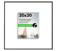 Americanflat Fusion Float Collection - Cornice portafoto sospesa in plexiglass lucido, utilizzabile come cornice da 20 x 20 cm con passepartout o 50 x 50 cm senza passepartout, collezione Fusion