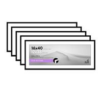 Americanflat Galleria Collection Cornice per poster 16 x 40 cm, con plexiglass lucido, set da 5 pezzi, utilizzabile come cornice 30 x 91 cm con passepartout o cornice 40 x 100 cm senza passepartout,