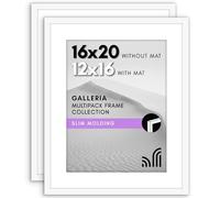 Americanflat Galleria Collection Cornice portafoto da 16 x 20 cm con plexiglass lucido, set da 2 pezzi, utilizzabile come cornice da 28 x 35 cm con passepartout o da 40 x 50 cm senza passepartout, set