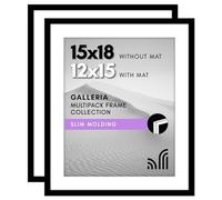 Americanflat Galleria Collection Cornice portafoto da 16 x 20 cm con plexiglass lucido, set da 2 pezzi, utilizzabile come cornice da 28 x 35 cm con passepartout o da 40 x 50 cm senza passepartout, set