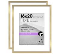 Americanflat Galleria Collection Cornice portafoto da 16 x 20 cm con plexiglass lucido, set da 2 pezzi, utilizzabile come cornice da 28 x 35 cm con passepartout o da 40 x 50 cm senza passepartout, set