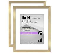 Americanflat Galleria Collection Cornice portafoto da 28 x 35 cm con plexiglass lucido, set da 2 pezzi, utilizzabile come cornice da 20 x 25 cm con passepartout o cornice da 28 x 35 cm senza