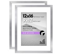 Americanflat Galleria Collection Cornice portafoto da 30 x 40 cm con plexiglass lucido, set da 2 pezzi, utilizzabile come cornice da 20,5 x 28 cm con passepartout o cornice da 30 x 40 cm senza
