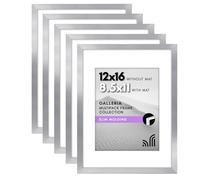 Americanflat Galleria Collection Cornice portafoto da 30 x 40 cm con plexiglass lucido, set da 5 pezzi, utilizzabile come cornice da 20,5 x 28 cm con passepartout o cornice da 30 x 40 cm senza