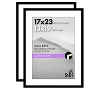 Americanflat Galleria Collection Cornice portafoto da 33 x 48 con plexiglass lucido, set da 2 pezzi, utilizzabile come cornice da 28 x 43 cm con passepartout o cornice da 33 x 48 cm senza passepartout