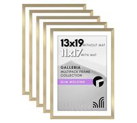 Americanflat Galleria Collection Cornice portafoto da 33 x 48 con plexiglass lucido, set da 5 pezzi, utilizzabile come cornice da 28 x 43 cm con passepartout o cornice da 33 x 48 cm senza