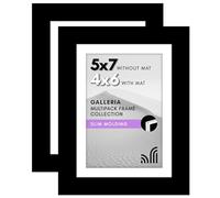 Americanflat Galleria Collection Set di 2 cornici portafoto con plexiglass lucido, 20 x 25 cm, utilizzabile come cornice da 12 x 18 cm con passepartout o 20 x 25 cm senza passepartout, cornici da
