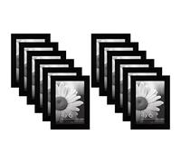 Americanflat Set Cornici Foto da Parete - Confezione da 12 Cornici 10x15 cm con Plexiglass e Cavalletto - Cornici Nere da Parete e da Tavolo - Portaritratti da Appendere in Orizzontale o Verticale