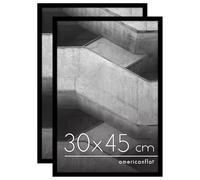 Americanflat Set di 2 Cornici 30x45 cm Nere - Cornici per Foto con Bordo Sottile e Pannello Protettivo in Plastica - Cornice da Parete con Ganci Seghettati Integrati - Orizzontale o Verticale
