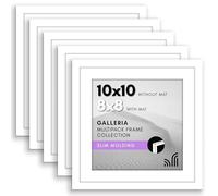 Americanflat Set di 5 cornici portafoto da 25 x 25 cm, colore bianco, da utilizzare come cornice per foto da 20 x 25 cm con passepartout o cornice 25 x 25 cm senza passepartout, decorazione da parete