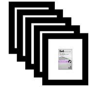 Americanflat Set di cornici per foto da 12,7 x 15 cm, colore nero, da utilizzare come cornice per foto da 5 x 3 con passepartout o cornice da 12,7 x 15 cm senza passepartout, cornici per collage da