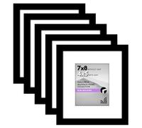 Americanflat Set di cornici per foto da 12,7 x 20 cm, colore nero, da utilizzare come cornice per foto da 10 x 12 cm con passepartout o cornice da 17 x 20 cm senza passepartout, cornici per collage,