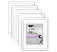 Americanflat Set di cornici portafoto da 11 x 14 cm, colore bianco, da utilizzare come cornice da 20 x 25 cm con passepartout o cornice da 28 x 35 cm senza passepartout, decorazione da parete per