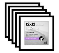 Americanflat Set di cornici portafoto da 12,7 x 12,7 cm, colore nero, da utilizzare come cornice da 22 x 22 cm con passepartout o cornice da 30 x 30 cm senza passepartout, cornici quadrate per