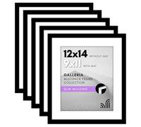 Americanflat Set di cornici portafoto da 12,7 x 14 cm, colore nero, da utilizzare come cornice 22 x 28 cm con passepartout o cornice da 30 x 35 cm senza passepartout, decorazione da parete per collage