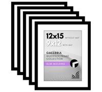 Americanflat Set di cornici portafoto da 12,7 x 15 cm, colore nero, da utilizzare come cornice da 22 x 30 cm con passepartout o cornice da 30 x 38 cm senza passepartout, decorazione da parete per