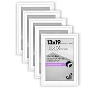 Americanflat Set di cornici portafoto da 13 x 19 cm, colore bianco, da utilizzare come cornice da 28 x 43 cm con passepartout o cornice da 33 x 48 cm senza passepartout, decorazione da parete per