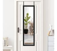 Americanflat Specchio da Porta Nero 122 x 30,5 cm - Specchio da Appendere alla Porta di Camera da Letto, Bagno, Cameretta - Specchio da Parete Lungo con Ganci e Vetro Infrangibile