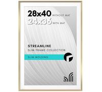 Americanflat Streamline Collection - Cornice per poster 71 x 101,6 cm, con plexiglass lucido, utilizzabile come cornice da 61 x 91,4 cm, con passepartout o foto da 71,6 x 101,6 cm, senza cornice