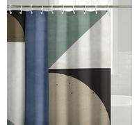 Americanflat Tenda da doccia astratta, 180 x 188 cm, resistente all'acqua, con occhielli in metallo resistente e 12 ganci, 100% poliestere, tende da bagno beige