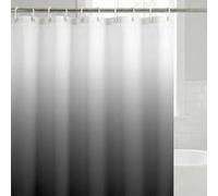 Americanflat Tenda da doccia in 100% poliestere, impermeabile, con occhielli in metallo e 12 anelli per tenda da doccia, 180 x 188 cm, colore: grigio sfumato