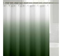 Americanflat Tenda da doccia in 100% poliestere, impermeabile, con occhielli in metallo e 12 anelli per tenda da doccia, 180 x 188 cm, colore: verde sfumato