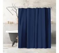 Americanflat Tenda Doccia 180x200 cm Blu a Tinta Unita - Tenda per Doccia con Anelli in Metallo e 12 Ganci - Shower Curtain per Bagno Resistente all'Acqua in 100% Poliestere