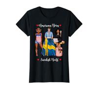 Americano Born Swedish Roots Nero da Donna Africano Maglietta