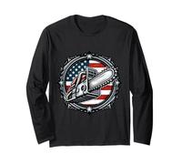 Americano Chainsaw Logger Arboricoltore Boscaiolo Falegname USA Maglia a Manica
