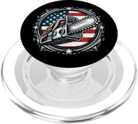 Americano Chainsaw Logger Arboricoltore boscaiolo Falegname USA PopSockets PopGrip per MagSafe