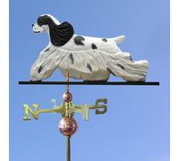 Americano Cocker Spaniel Intagliato a Mano Dipinto Basswood Cane Banderuola Bla