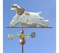 Americano Cocker Spaniel Intagliato a Mano Dipinto Basswood Cane Banderuola Bro