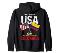 Americano colombiano La mia storia è iniziata in Colombia Pride Felpa con Cappuccio