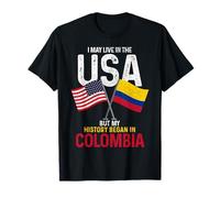 Americano colombiano La mia storia è iniziata in Colombia Pride Maglietta