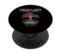 Americano cresciuto radici irlandesi felice giorno San Patrizio fortunato PopSockets PopGrip Adesivo