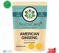 Americano Ginseng Pillole 5000mg (35% Ginsenosidi) 100% Natural &Vegan-90Capsule
