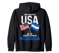 Americano nicaraguense La mia storia è iniziata in Nicaragua Pride Nica Felpa con Cappuccio