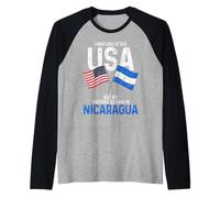 Americano nicaraguense La mia storia è iniziata in Nicaragua Pride Nica Maglia con Maniche Raglan