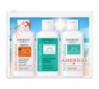 Amerigo Travel Kit Latte Solare + Doccia Shampoo + Latte Doposole 3x100ml