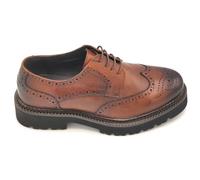 Amerigo Vespucci AV500 scarpa allacciata cuoio ricamo inglese tacco 4cm 5/6